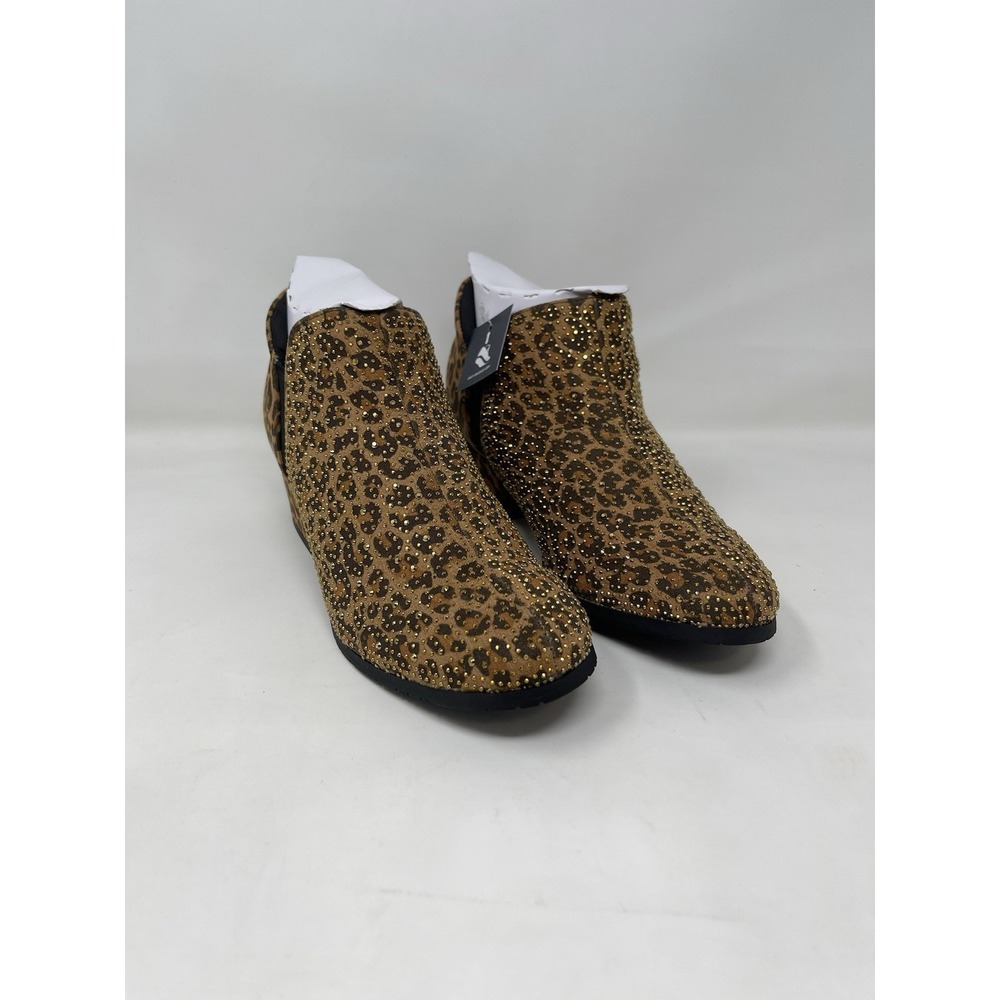 Kenneth Cole Women's Reaction Size 8 Sandra EZ On Jeweled Bootie Leopard